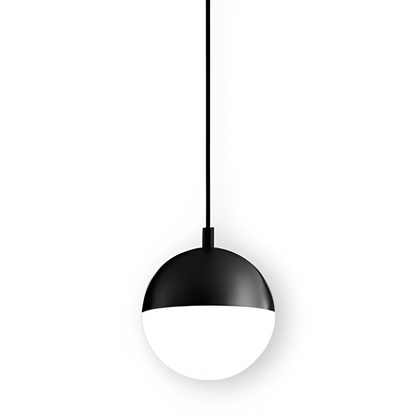 Złoto-czarna lampa wisząca z kryształową kulą