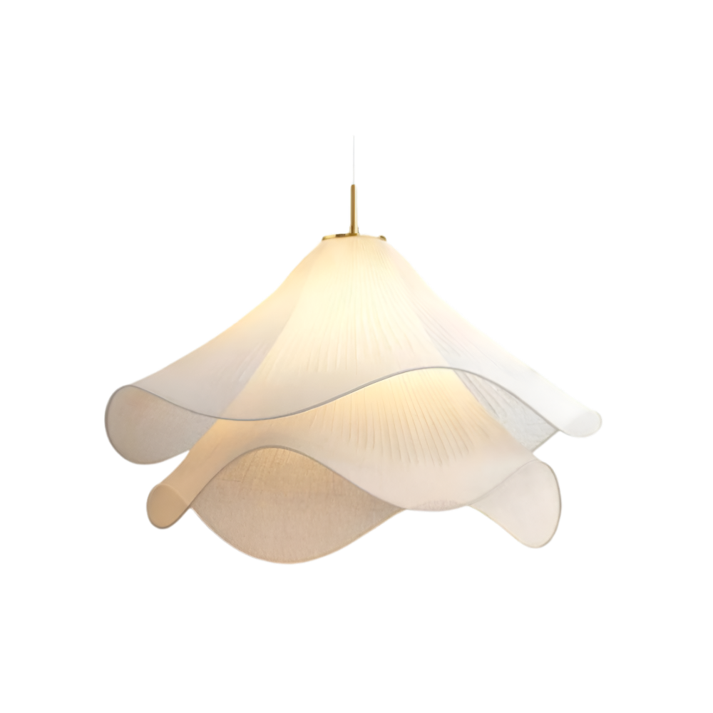 Lampa wisząca Japandi z tkaniny do salonu