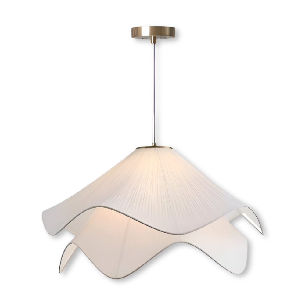 Lampa wisząca Japandi z tkaniny do salonu