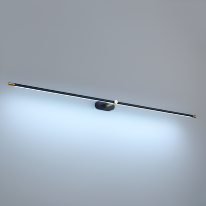 Wąska lampa ścienna LED czarno-złota do salonu