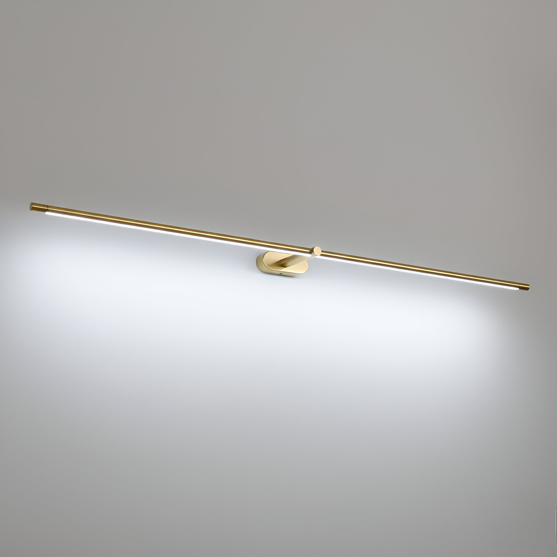 Wąska lampa ścienna LED czarno-złota do salonu
