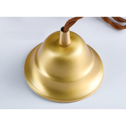 Lampa wisząca z kolorowego szkła z miedzianym akcentem