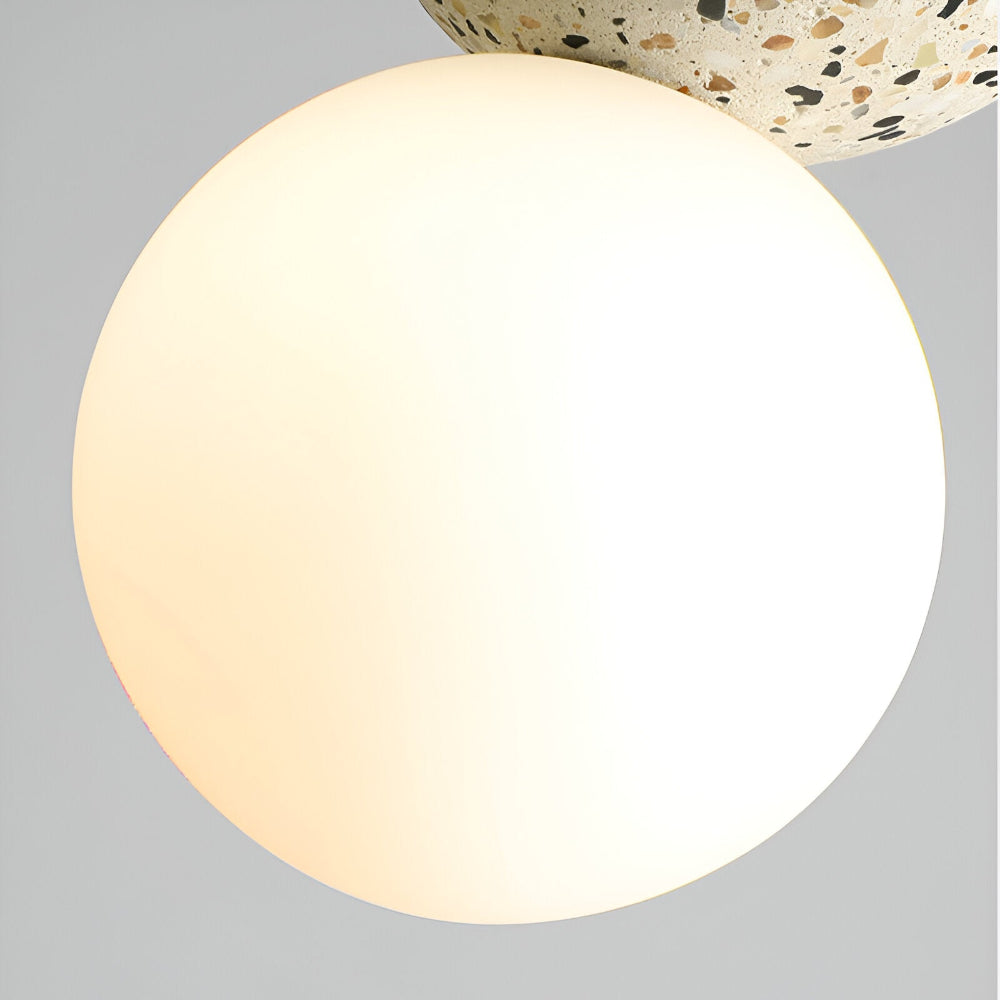 Lampa wisząca szklana rzeźbiona z metalem