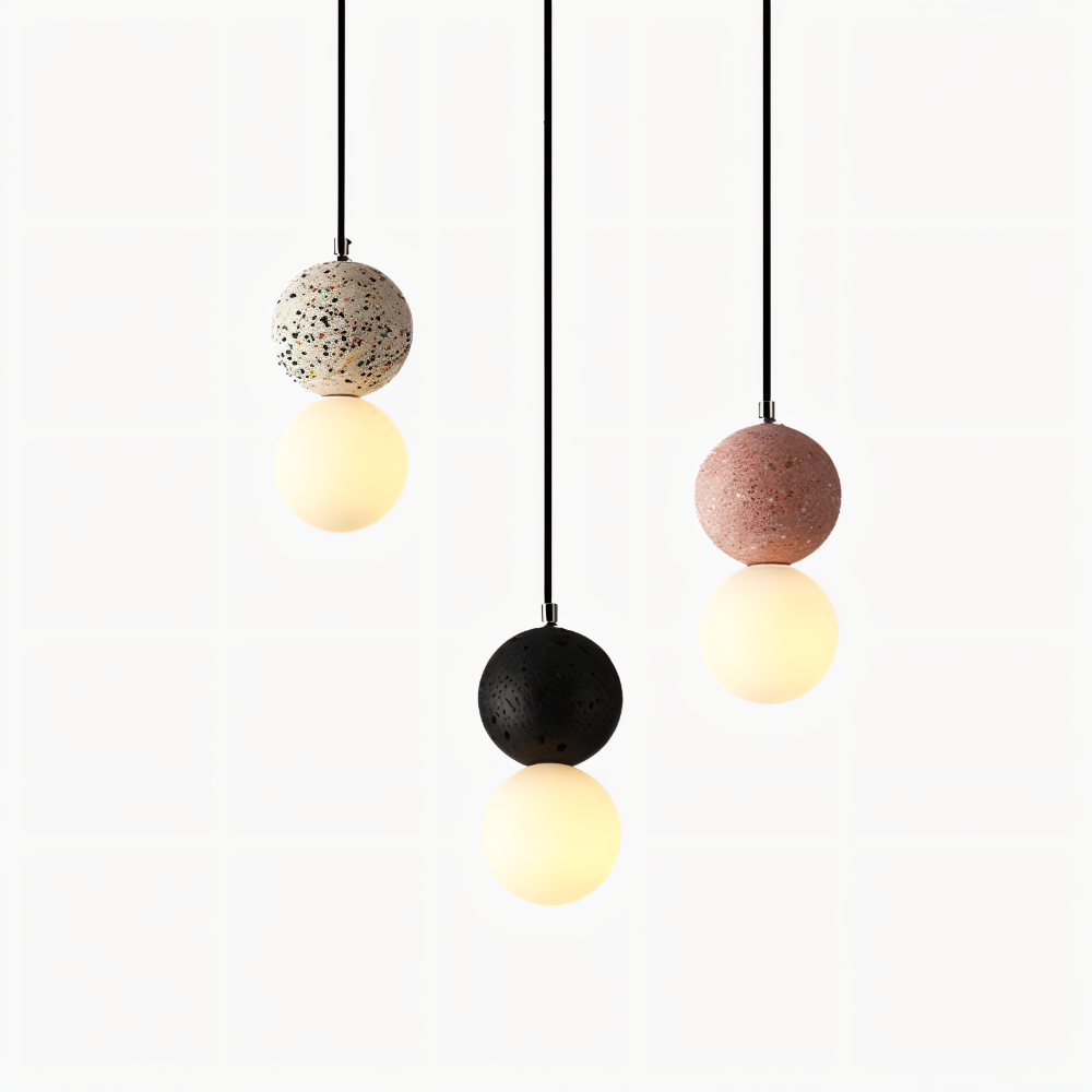 Lampa wisząca szklana rzeźbiona z metalem