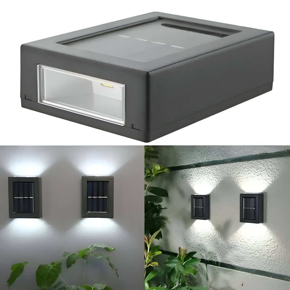 Solarna lampa ścienna zewnętrzna LED góra-dół IP65
