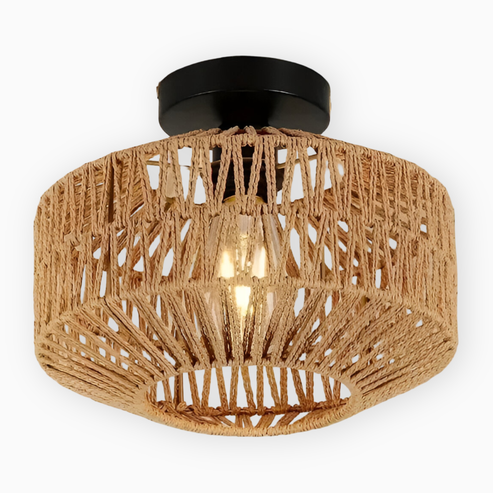 Rattanowa lampa sufitowa ręcznie pleciona boho