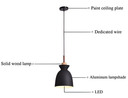 Kolorowa metalowa lampa wisząca do kuchni i jadalni