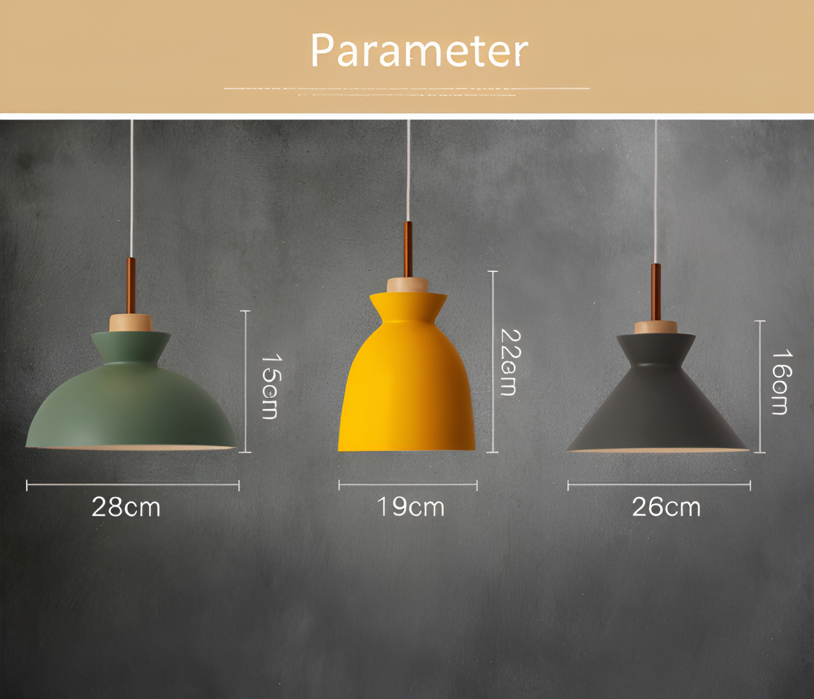 Kolorowa metalowa lampa wisząca do kuchni i jadalni
