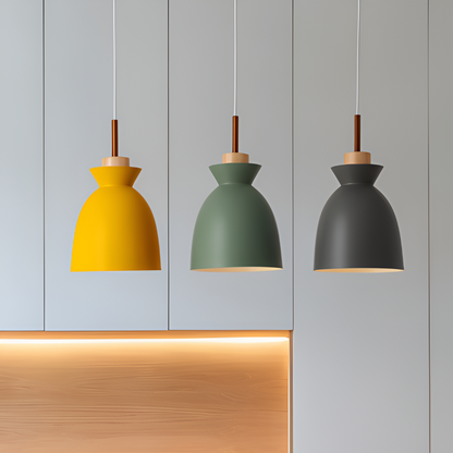 Kolorowa metalowa lampa wisząca do kuchni i jadalni