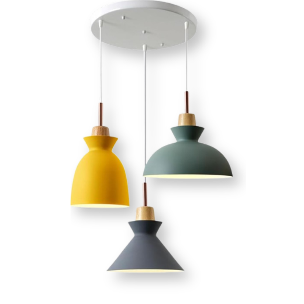 Kolorowa metalowa lampa wisząca do kuchni i jadalni