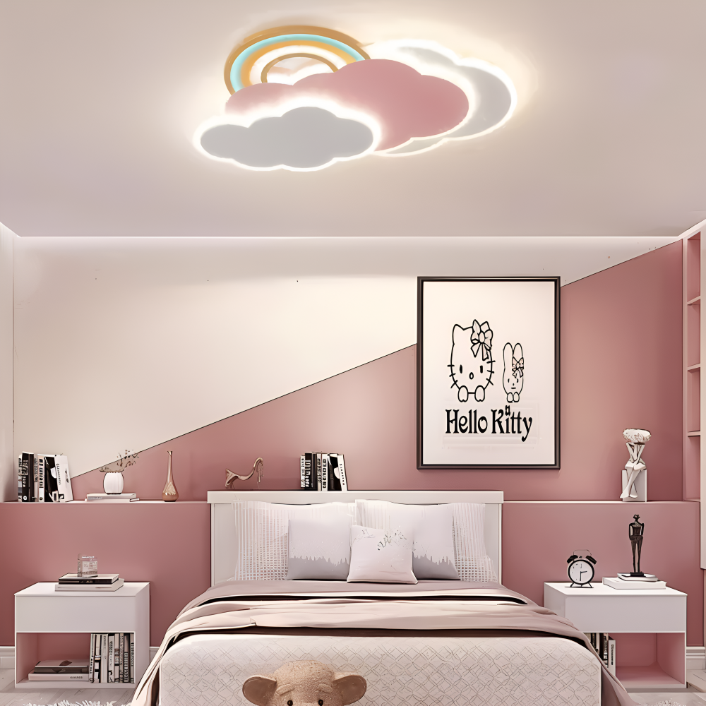 Lampa sufitowa LED chmurka i tęcza do pokoju dziecka