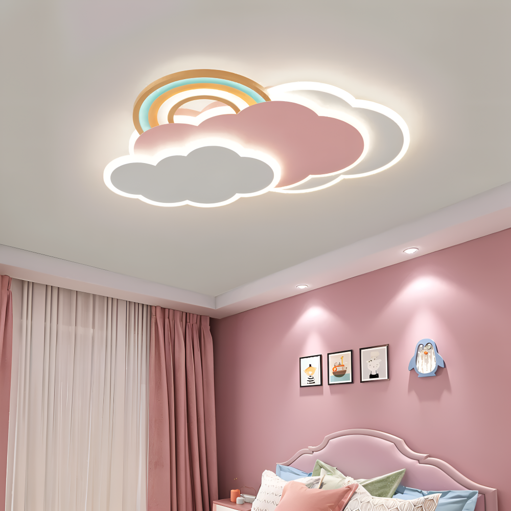Lampa sufitowa LED chmurka i tęcza do pokoju dziecka