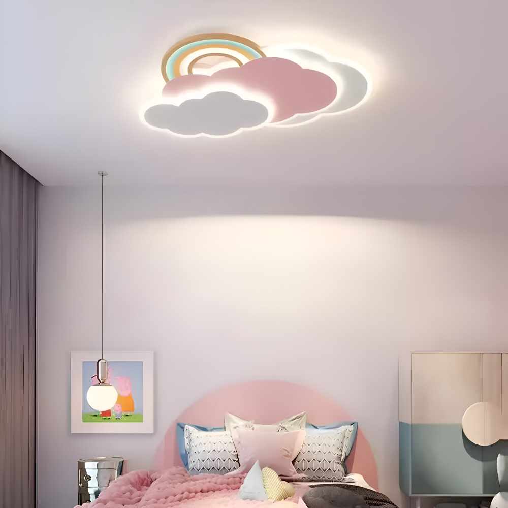 Lampa sufitowa LED chmurka i tęcza do pokoju dziecka
