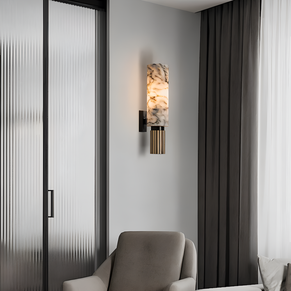 Lampa ścienna z marmuru naturalnego E27 LED