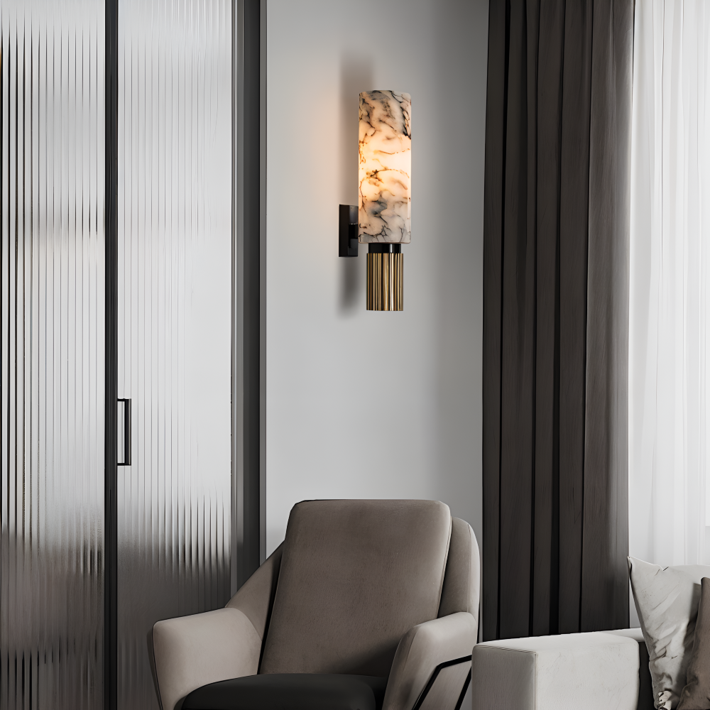 Lampa ścienna z marmuru naturalnego E27 LED