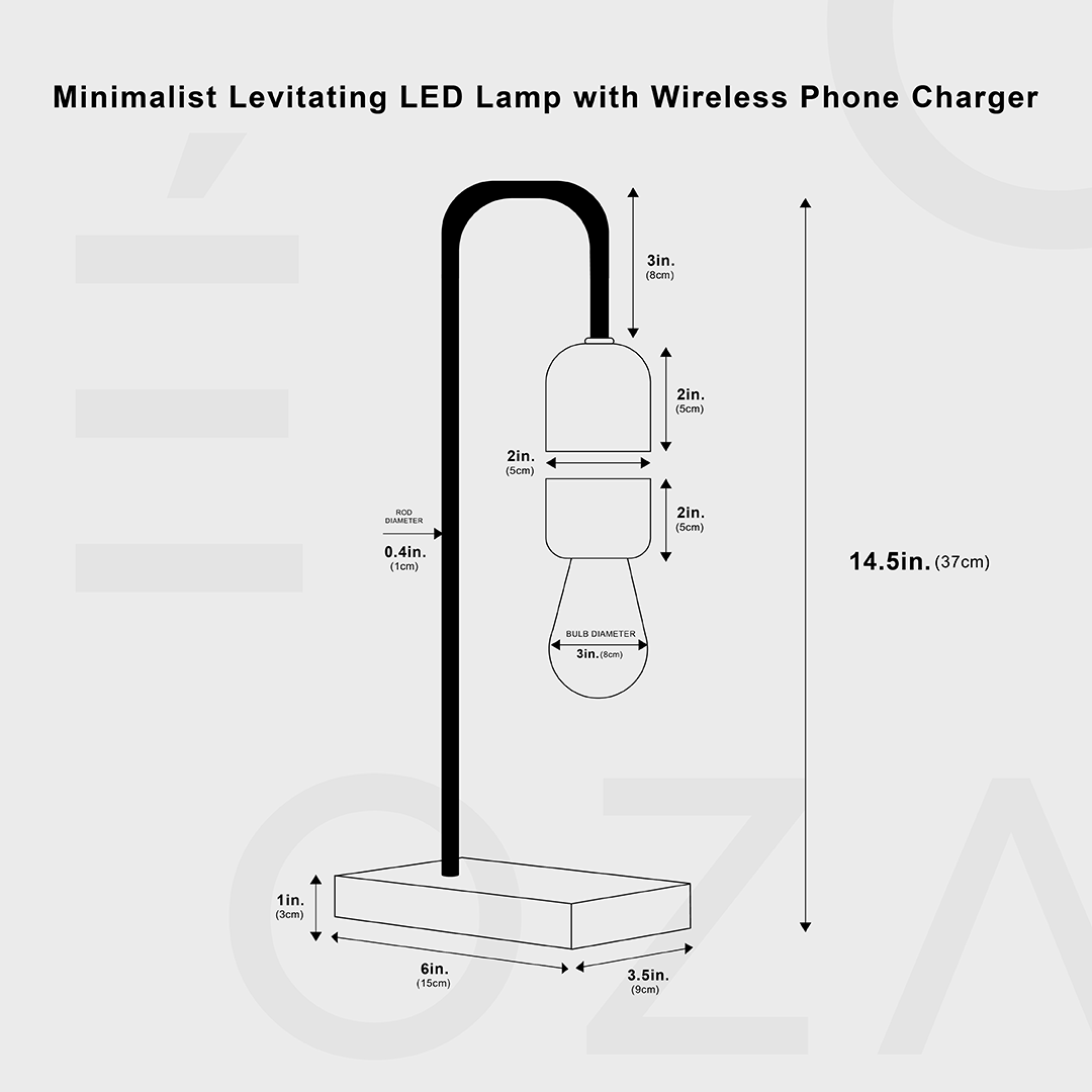 Minimalistyczna lampa LED z ładowaniem bezprzewodowym