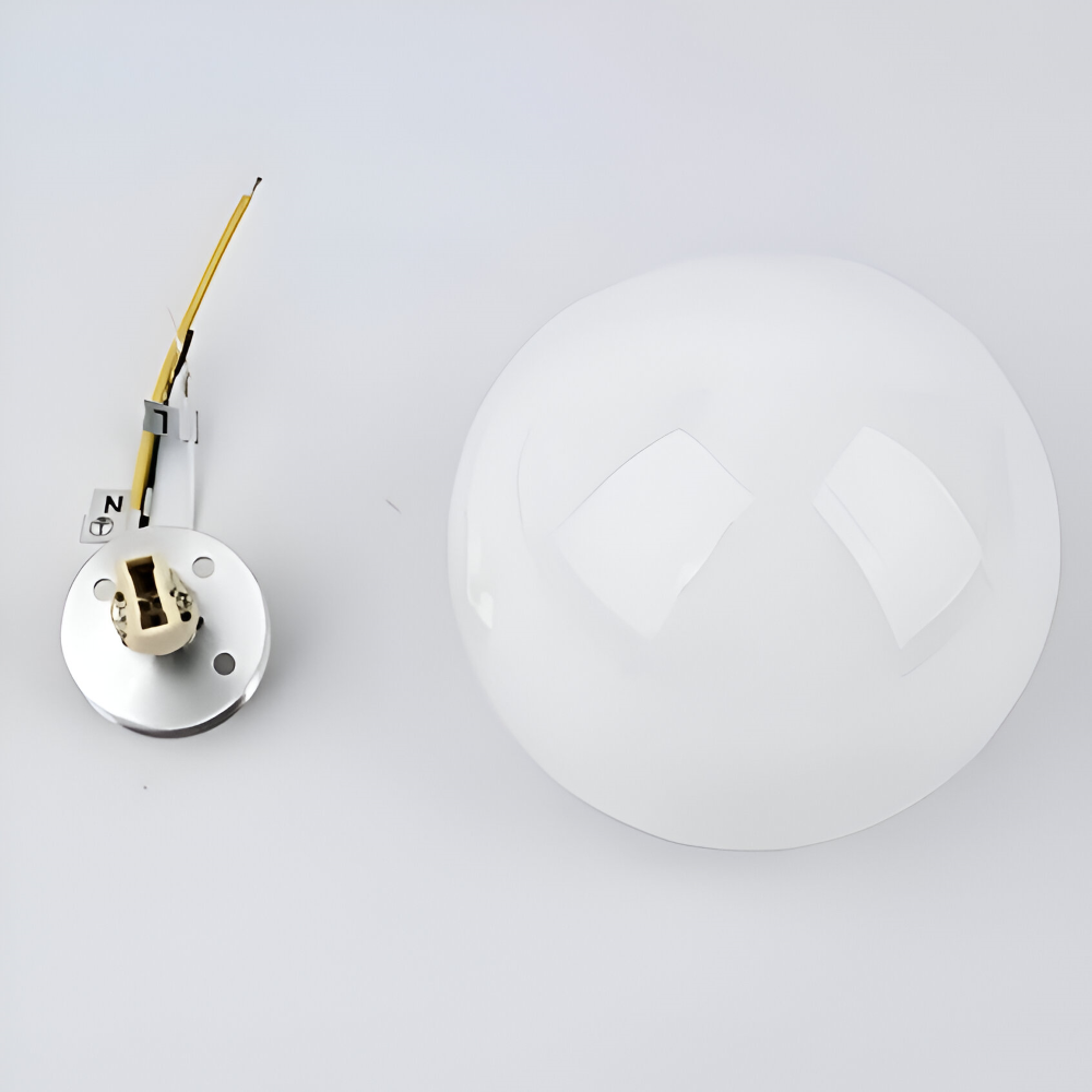 Okrągła lampa ścienna z mlecznego szkła minimalistyczna