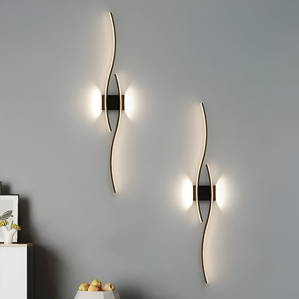 Nowoczesna lampa ścienna LED z falistym designem