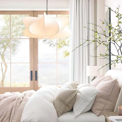 Lampa wisząca Wabi Sabi z jedwabiu do salonu