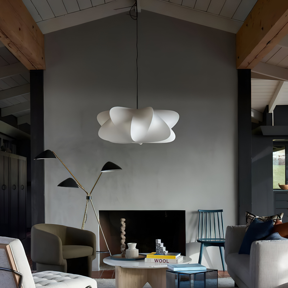 Lampa wisząca Wabi Sabi z jedwabiu do salonu