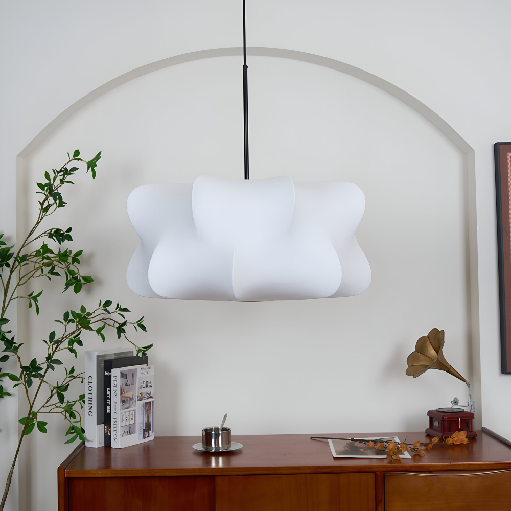 Lampa wisząca Wabi Sabi z jedwabiu do salonu
