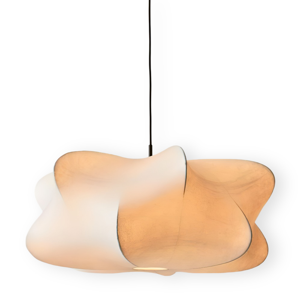 Lampa wisząca Wabi Sabi z jedwabiu do salonu