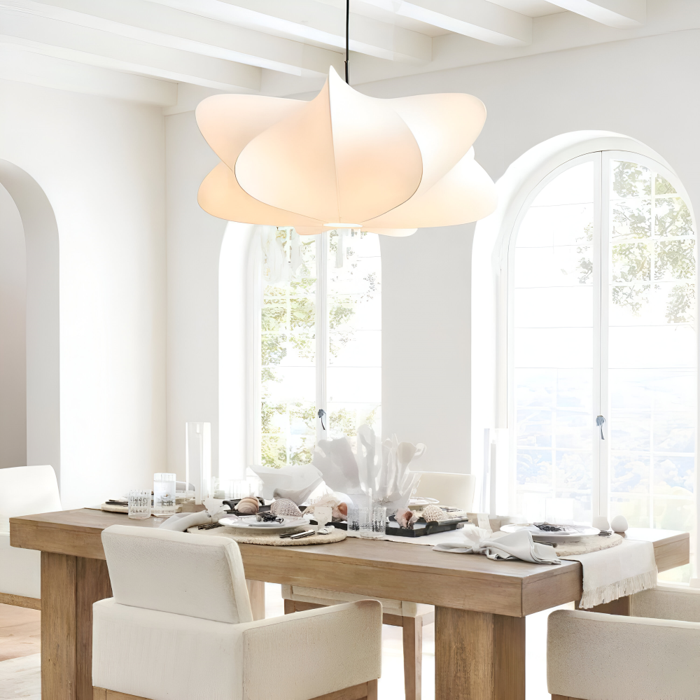 Lampa wisząca Wabi Sabi z jedwabiu do salonu