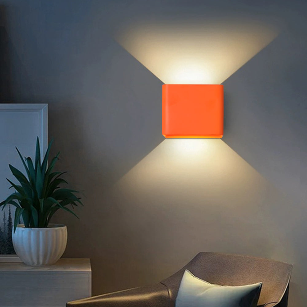 Nowoczesna kwadratowa lampa ścienna do wnętrz