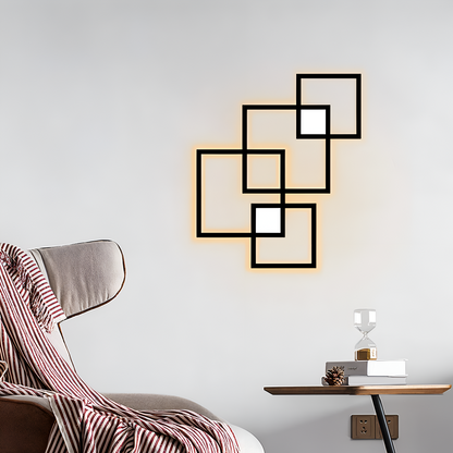 Kwadratowa lampa ścienna LED ściemniana z pilotem