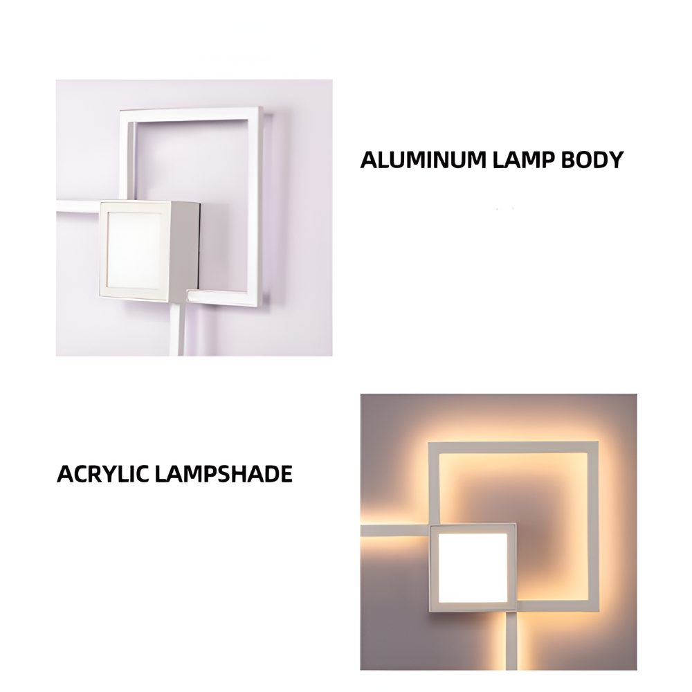 Kwadratowa lampa ścienna LED ściemniana z pilotem