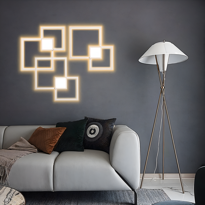 Kwadratowa lampa ścienna LED ściemniana z pilotem