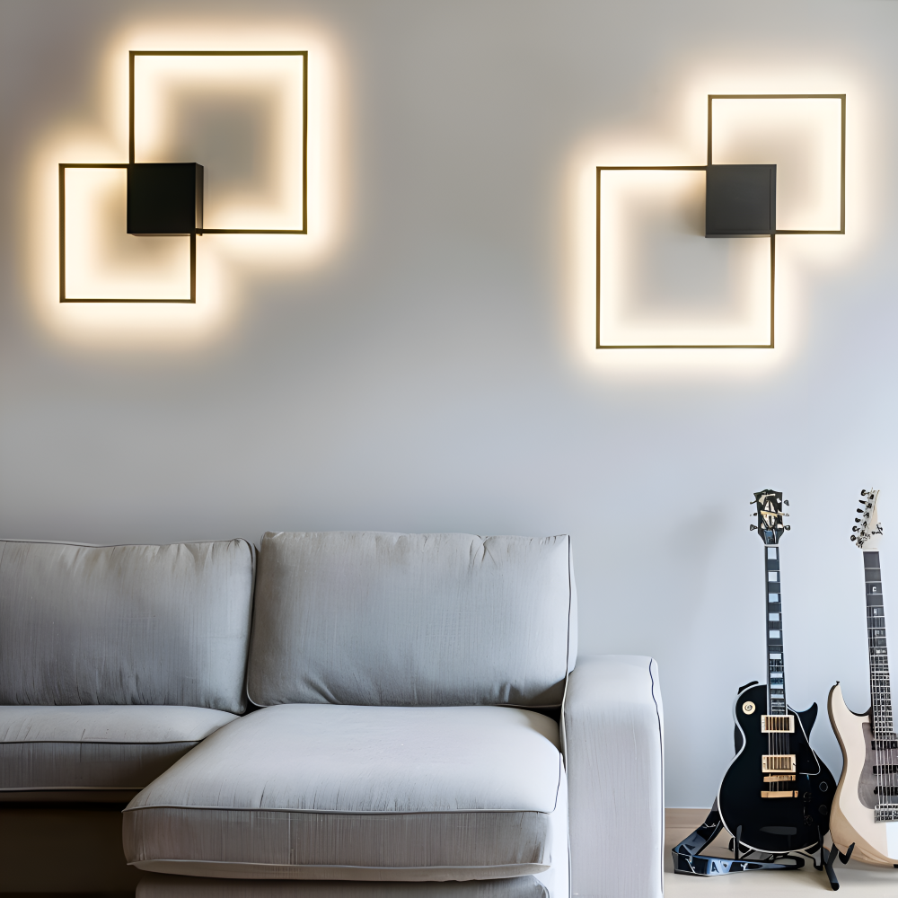 Kwadratowa lampa ścienna LED ściemniana z pilotem