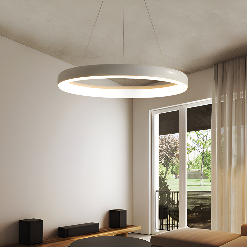 Okrągła lampa wisząca LED do salonu nowoczesna