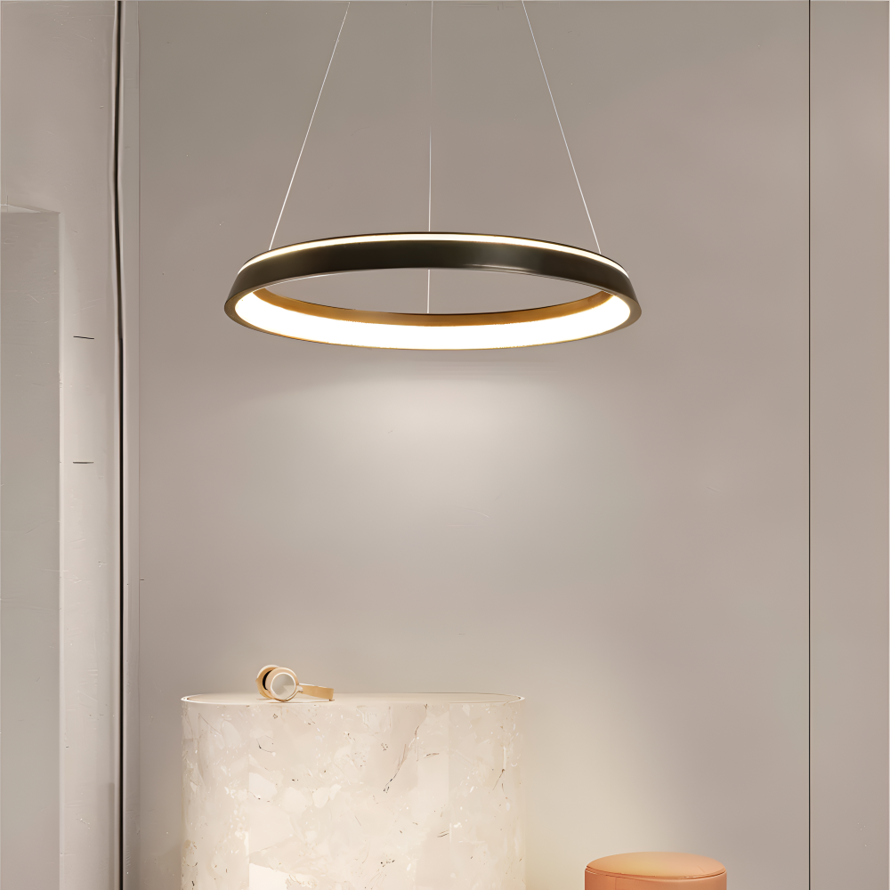 Okrągła lampa wisząca LED do salonu nowoczesna