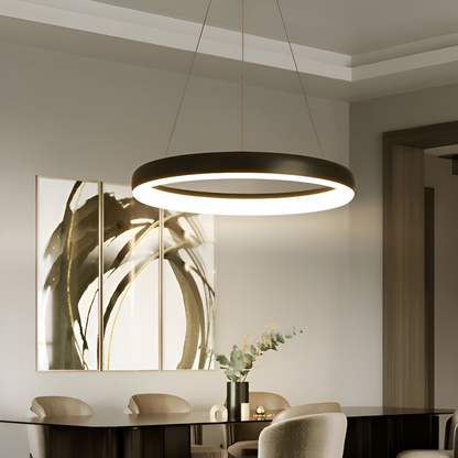 Okrągła lampa wisząca LED do salonu nowoczesna