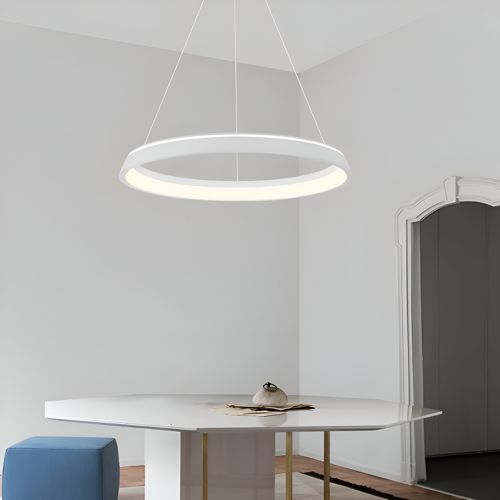 Okrągła lampa wisząca LED do salonu nowoczesna