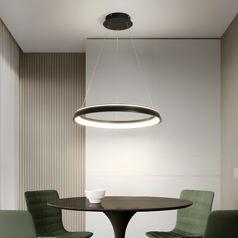 Okrągła lampa wisząca LED do salonu nowoczesna
