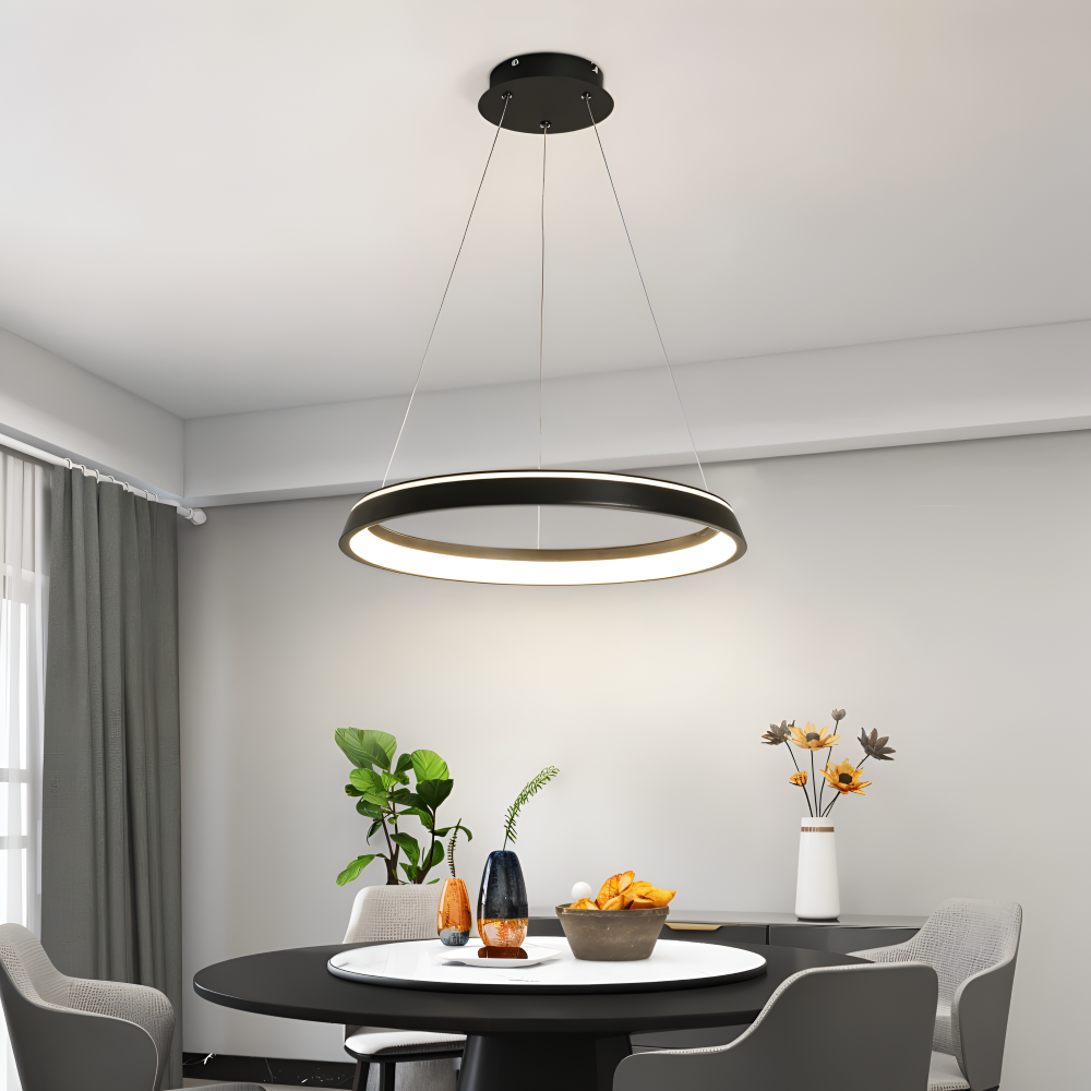 Okrągła lampa wisząca LED do salonu nowoczesna