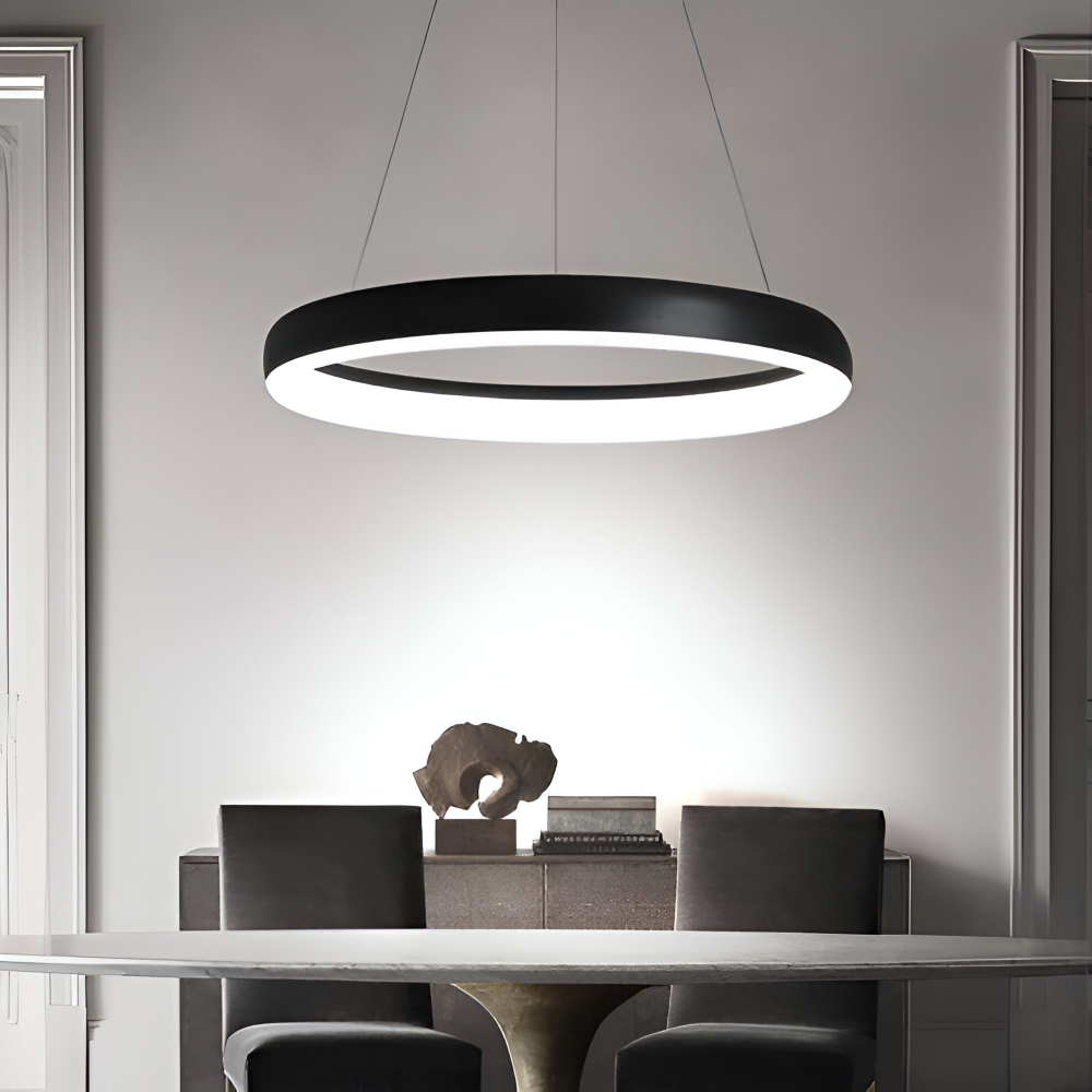 Okrągła lampa wisząca LED do salonu nowoczesna
