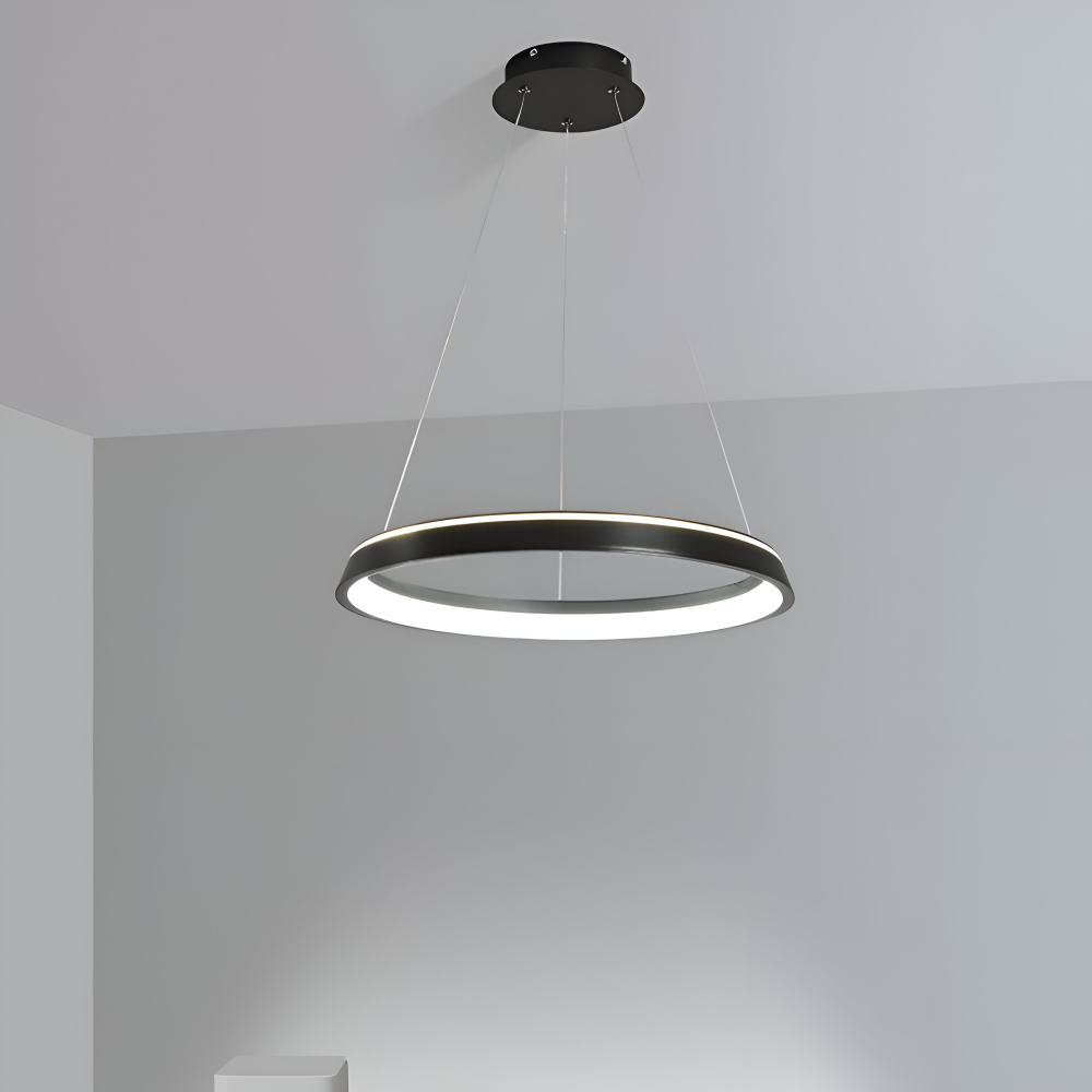 Okrągła lampa wisząca LED do salonu nowoczesna