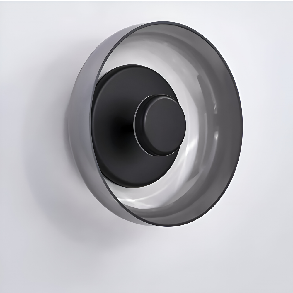 Okrągła lampa ścienna LED ze szkła i aluminium