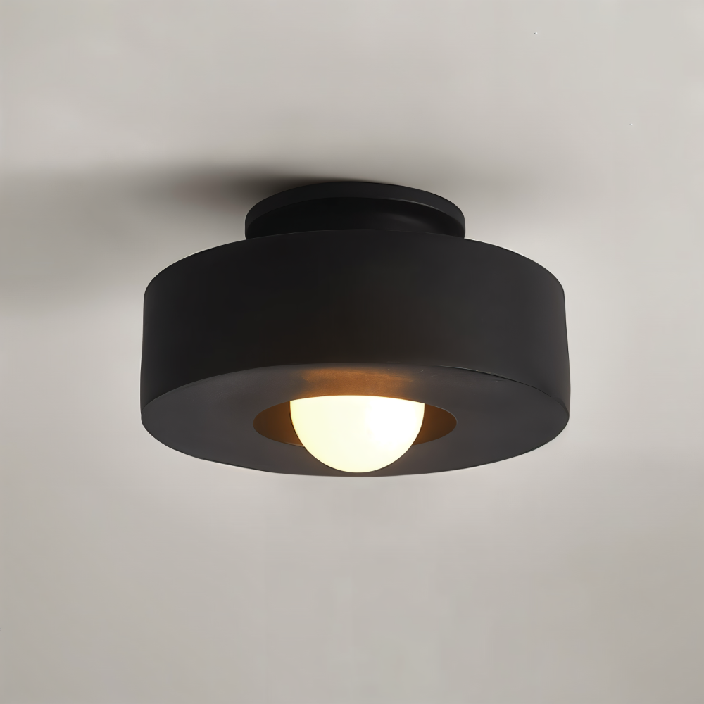 Nowoczesna okrągła lampa sufitowa ze szkła i żywicy