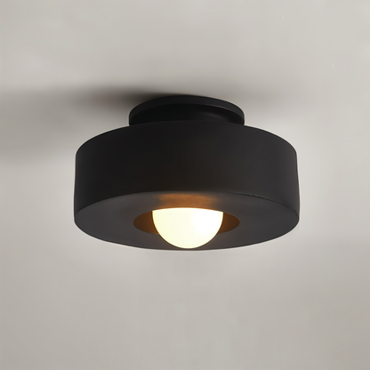 Nowoczesna okrągła lampa sufitowa ze szkła i żywicy