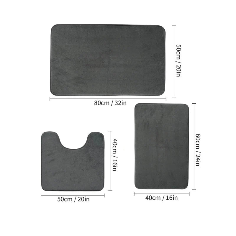 Miękki dywanik łazienkowy z pianki memory foam 3-częściowy