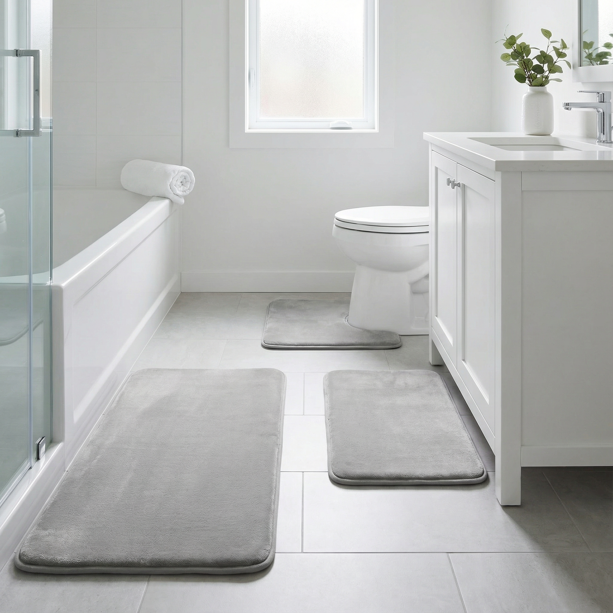 Miękki dywanik łazienkowy z pianki memory foam 3-częściowy