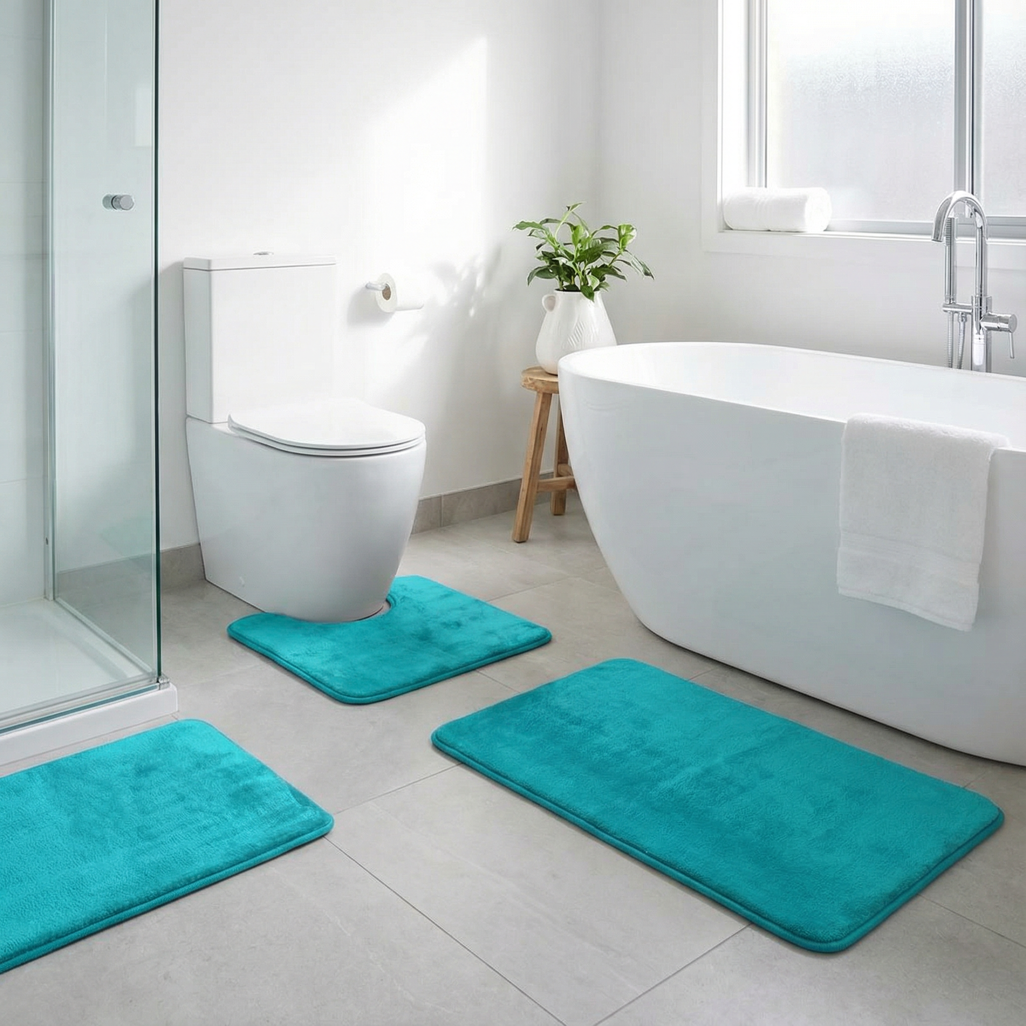 Miękki dywanik łazienkowy z pianki memory foam 3-częściowy