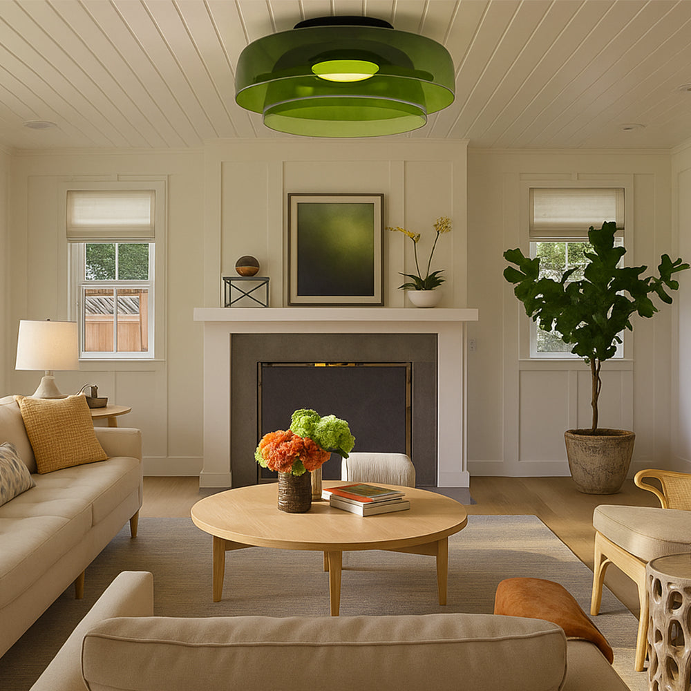 Lampa wisząca Bauhaus z warstwowymi kloszami szklanymi