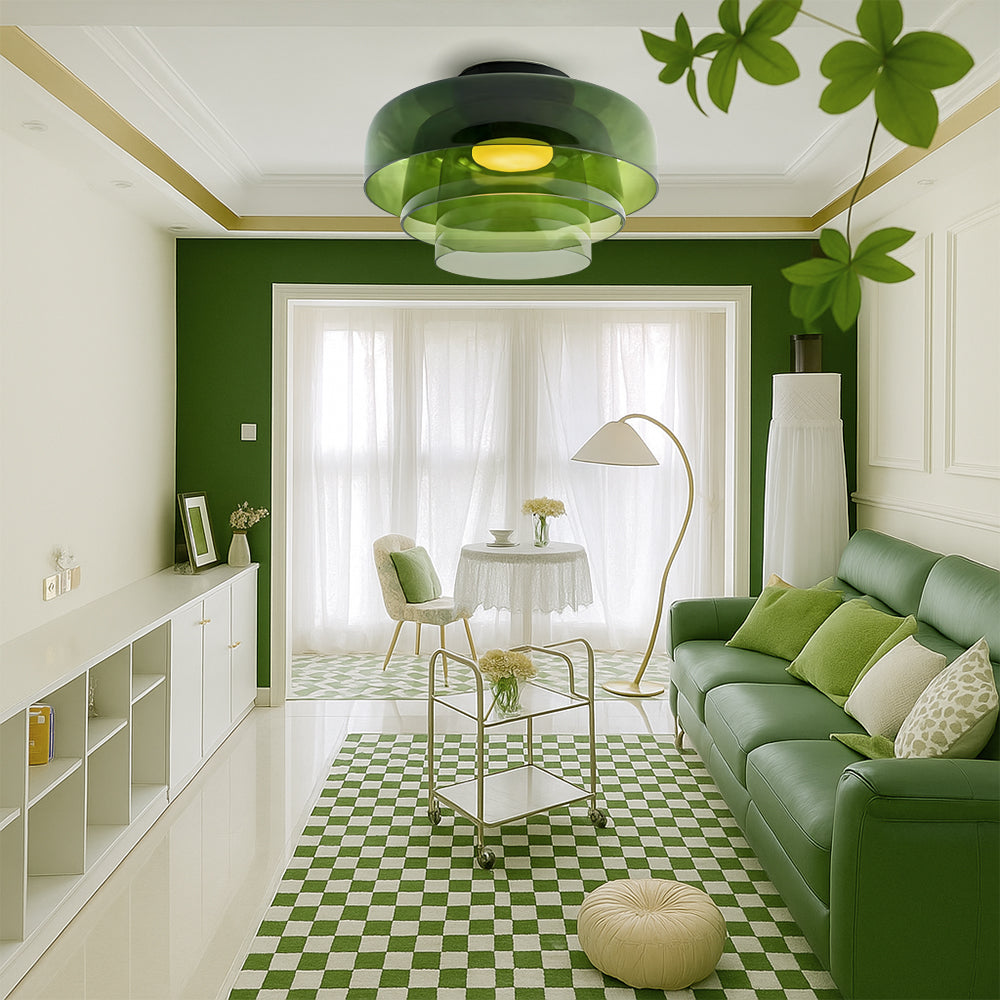 Lampa wisząca Bauhaus z warstwowymi kloszami szklanymi