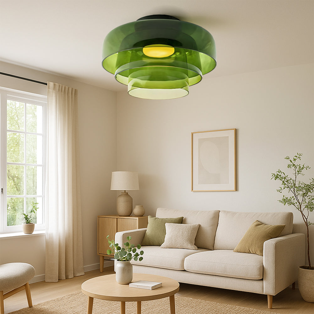 Lampa wisząca Bauhaus z warstwowymi kloszami szklanymi