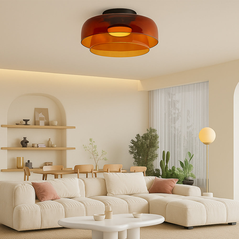 Lampa wisząca Bauhaus z warstwowymi kloszami szklanymi
